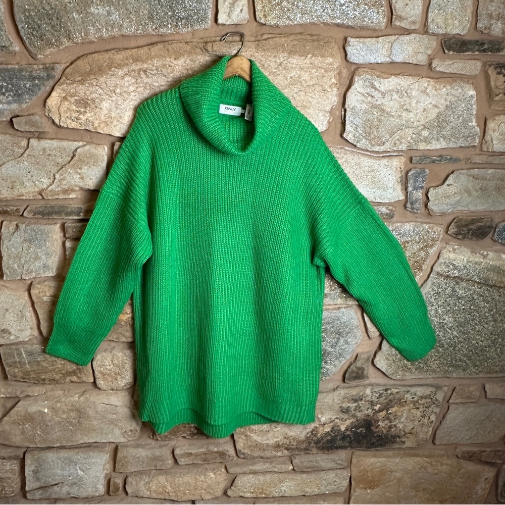 Only Vibrant Green Turtleneck Sweater